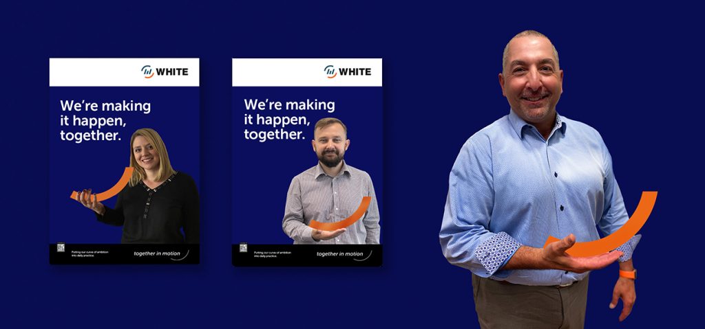 Internal poster campaign for White, created by Stephen Charlton of Clarity. www.clarityaccelerated.com