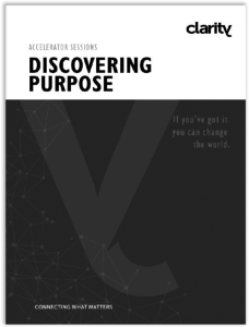 Discovering Purpose training manual cover for Clarity Accelerated www.clarityaccelerated.com